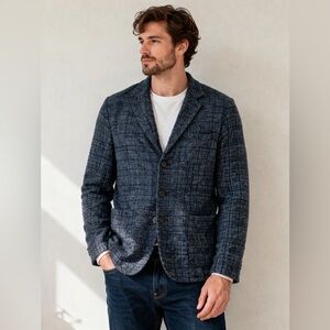 Men's Wool Blue Plaid Blazer M